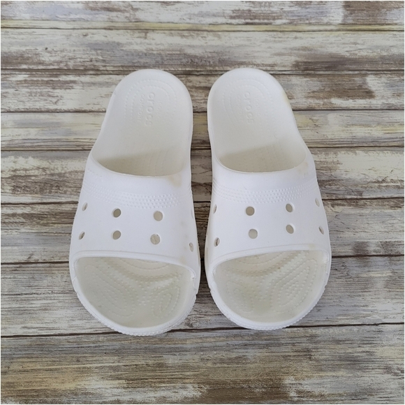 Crocs Coast Slide Slip-On Lightweight Sandals White Blanc Unisex Womens 8 Mens 6 - Picture 2 of 11